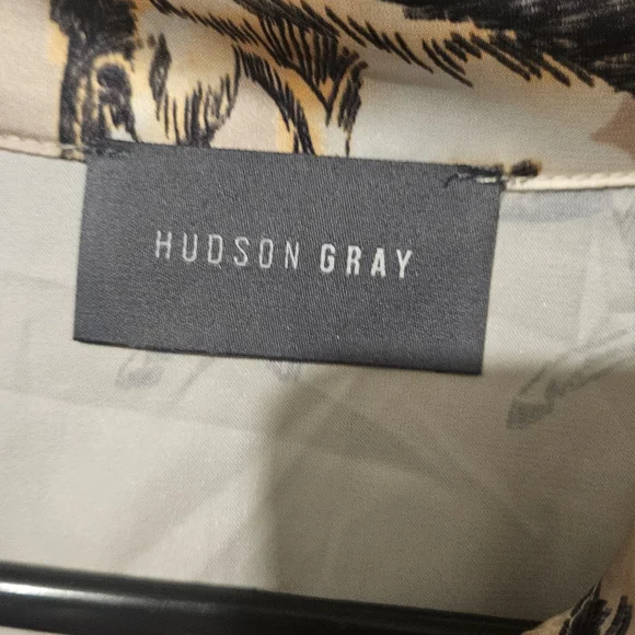 Equestrian Print Beige Button-Down Shirt - Picture 2 of 3